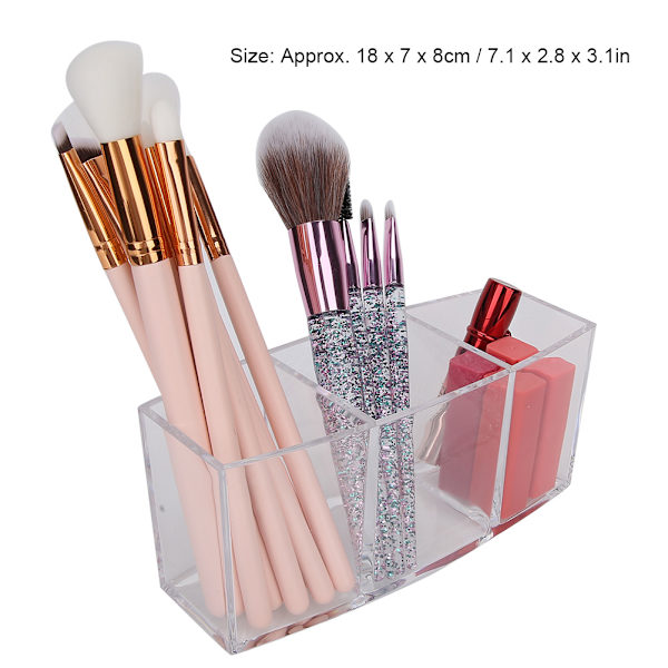 Skrivebords Akryl Rektangel Form Makeup Penselholder Organizer Opbevaringsboks