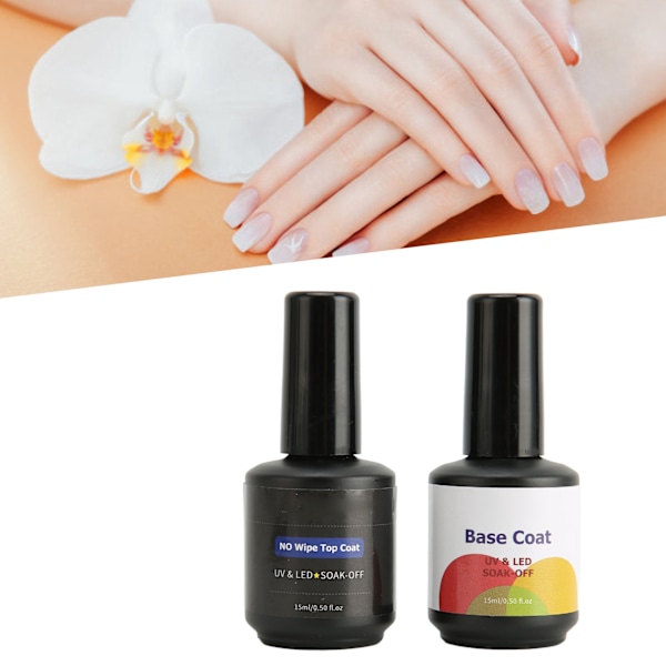 Kynsilakan Top Coat ja Base Coat Setti - Ammattimainen Kynsi Salonki, Pitkäkestoinen Kiilto, Selkeä Kynsi Taide Base ja Top Coat