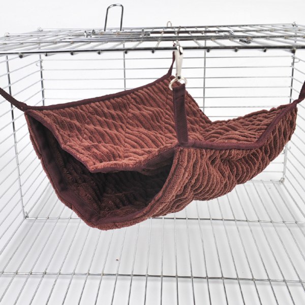 Lintupesän riippuva hammock-vuode lelu lemmikkieläimelle, papukaija rakastava lintu hamsteri ja muut pienet lemmikkieläimet tarvikkeet plushi hammock (ruskea)