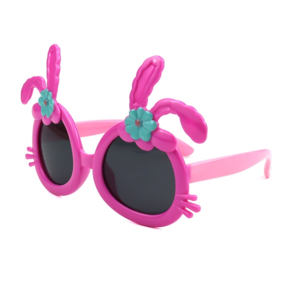 Barnsolglasögon Tecknad Polariserade Barnglasögon Solskydd Spegel UV-skydd Barnglasögon ---blomma kanin lila