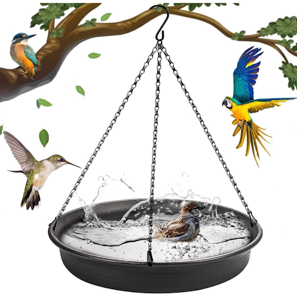 Hanging Bird Bath Hanging Bird-Feeder - WJGarden Bird Bat Bird Feeder Plate Hanging Tray Bird Bath Tray Hanging Bird Water or Bird S