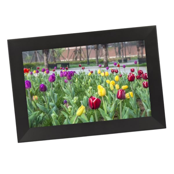 Digital fotoram 2.4G WiFi 10 tum IPS pekskärm digital fotoram display stödjer 32 GB lagring automatisk rotering 100‑240V EU-kontakt