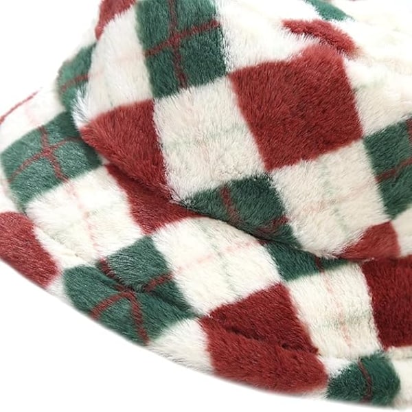 Vinterfårfällhatt, fluffig och varm hinkhatt i plysch för kvinnor, tonåringar och flickor