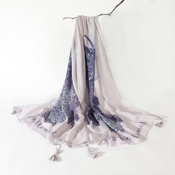 70 x 35 Kvadratisk Silkesliknande Hårsjal Huvud Sovande Wrap Satin Huvudduk, Grå-1