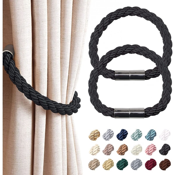 2-pack starka magnetiska gardinuppsättningar, modern enkel stil, gardinuppsättningar, bekväma dekorativa vävda repgardinuppsättningar