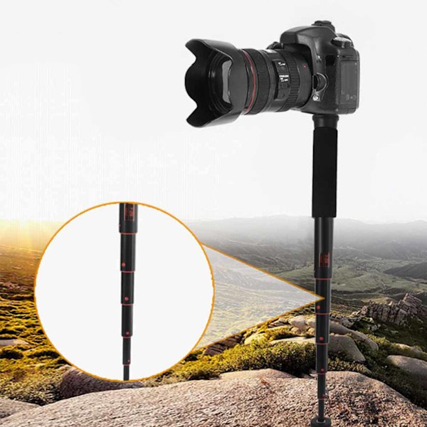 Mini Bärbar Justerbar Höjd Monopod Selfie Stick Mount Support Rod för SLR-kamera (P-256A)