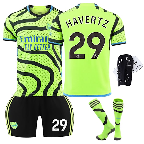 2324 Arsenal vieraspeli vihreä pelipaita setti sukat ja suojavarusteet No.29 HARVERTZ M
