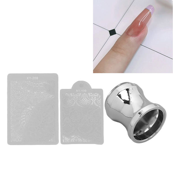 Neglekunst Stempler Silikone Transparent Negle Stempler Manicure Værktøj med Stemplingsplader