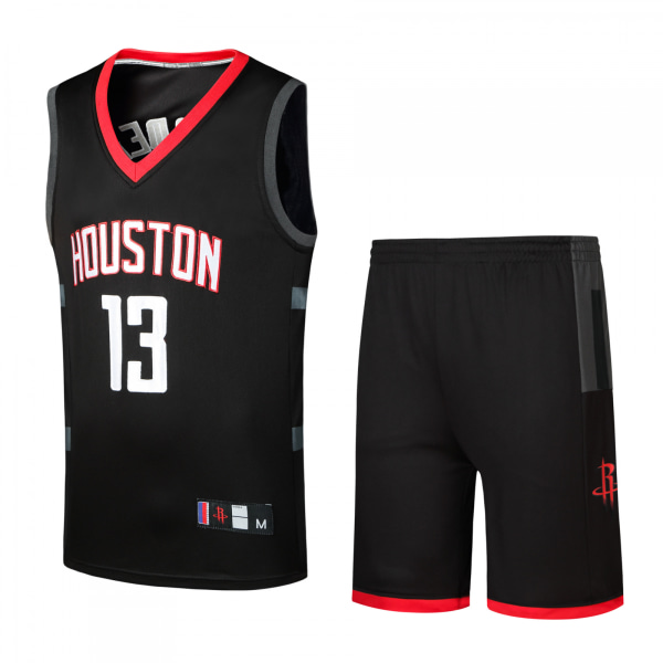 Baskettröja för män, 13 Houston-tröjor, modebaskettröja, present till basketfans, svart, 2XL