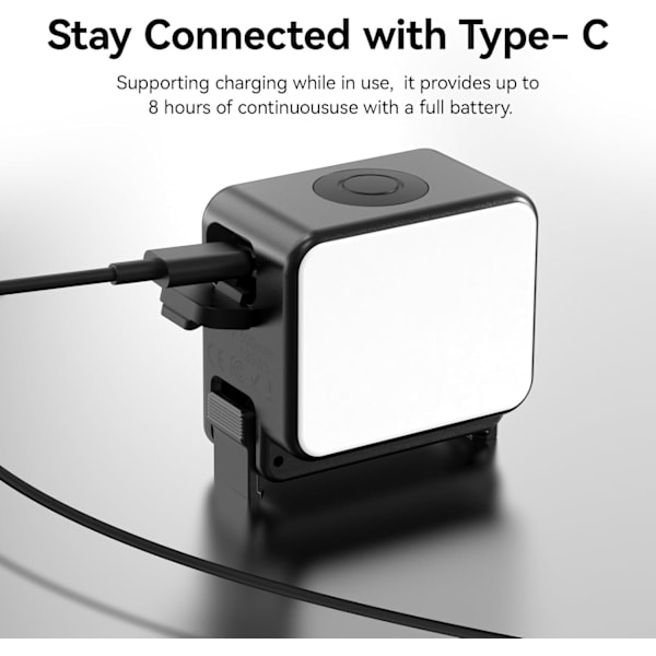 ULANZI LM18 Vlogging Lys Mini LED Action Kamera Videolys Magnetisk Fotograferingsbelysning for DJI Osmo Action 3/4 Kamerabur Tilbehør