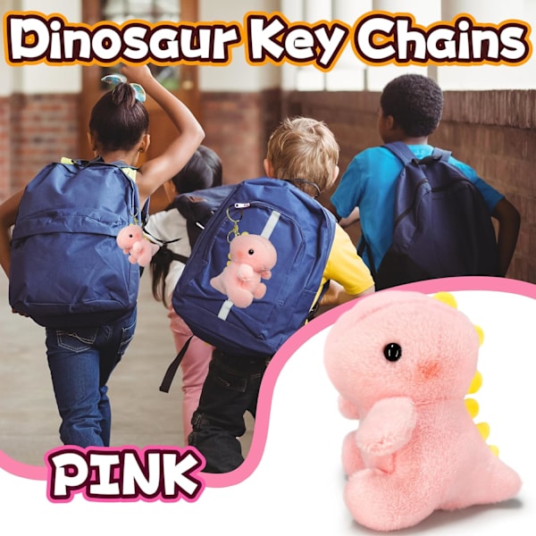 Dinosaur Plysjdyr, Kawaii Dino Plysj for Jenter og Gutter, Morsom Dinosaur Mini Plysj, Koselig Dyr Plysj, Søt Plus Pink