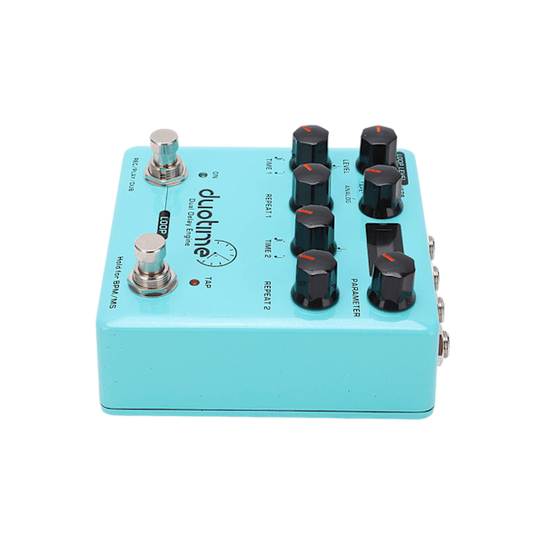 Dual Delay Engine Effekt Elektrisk Gitarr Flera Lägen Fördröjningar Pedal med 40 Sekunders Stereo Loop