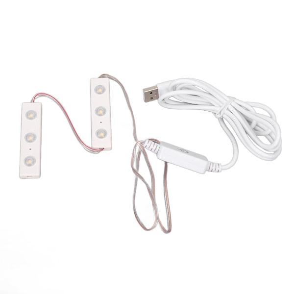 LED-sminke speil lys justerbar lysstyrke USB-plugg i DIY speil stripe lyspære 2 strenger (6 stk lysbrikker)