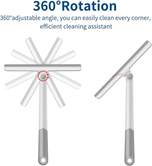 Fönsterskrapa, 2-pack silikonbladsskrapa för duschglas, speglar, fönster och bilar 2Pack-Gray