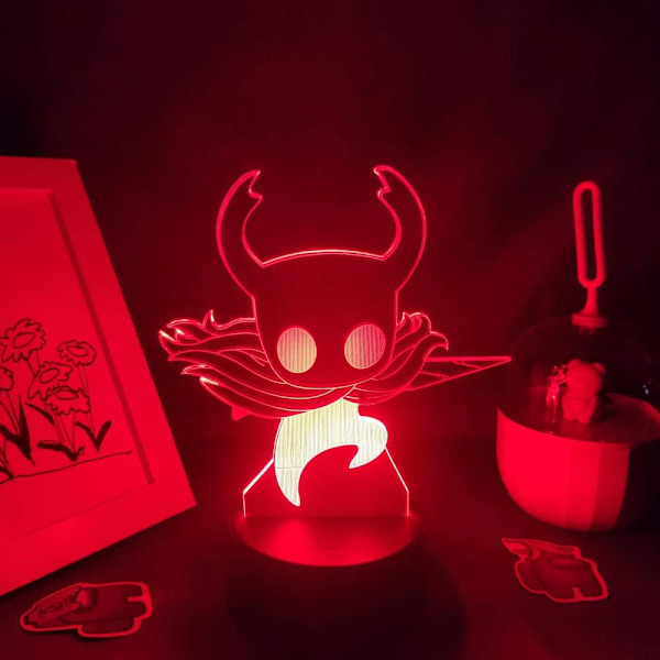 Uudenvuoden Eve Party-tarvikkeet 2022 Mukautettava Hollow Knight -peli 3D-lamput Led RGB Neon Yövalot Syntymäpäivälelut Ystäville Lapselle Sänkyyn
