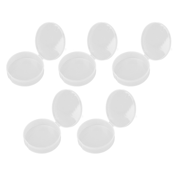 Pulverpuf Opbevaringsboks Transparent Multifunktionel Bærbar Makeup Puf Etui til Perler Øreringe 5stk