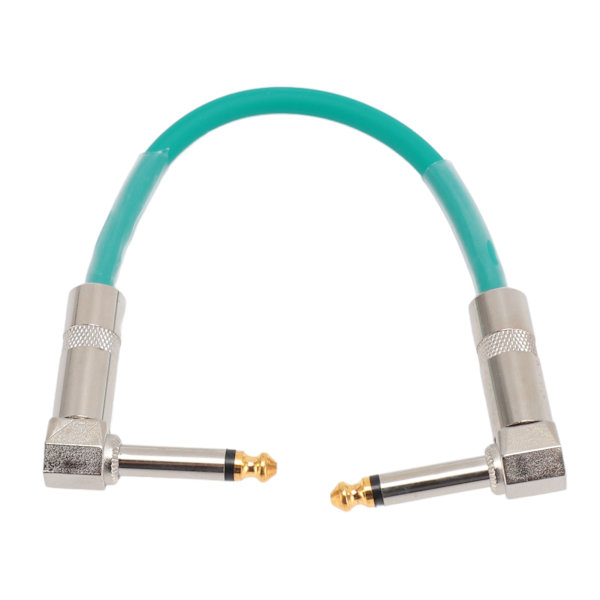 6 stk gitarpatchkabel 6 tommer 6,35 mm rettvinklet lydkabel for effektpedal mikser forsterker elektriske gitarer basser cyan