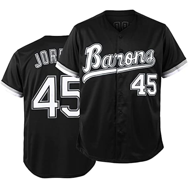 90-talets herr- och damkläder, Baron #45 Unisex Hip Hop-kläder, basebolltröjor för festgåvor, svart—M