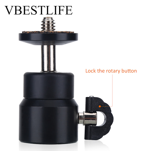 VBESTLIFE 360° Vridbar Rotationsbar 1/4'' Skruv Kulhuvudfäste Kulhuvud Stativfäste