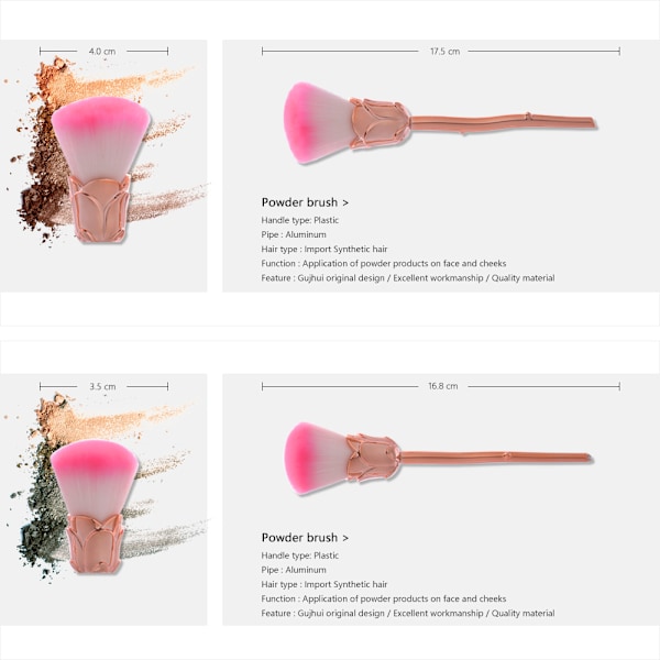 6 stk. kosmetiske børster til pudder, foundation, blush, makeup, roseformede børster, skønhedsværktøjer