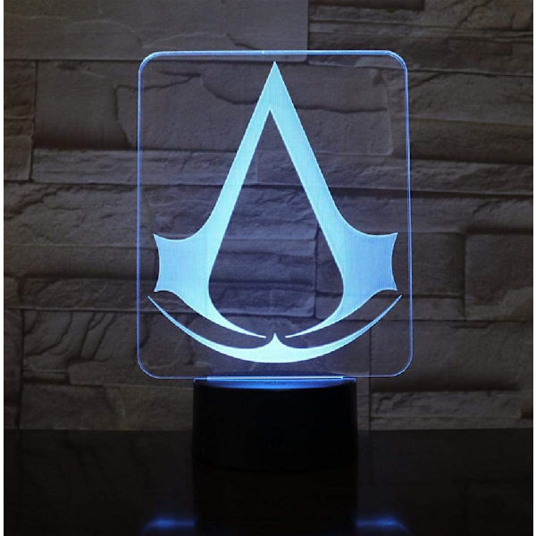 Assassins Creed Spillogo Nattelys Gave til Barn Soverom Innredning Farge Skiftende Studie Rom 3D Led Nattelys Lampe
