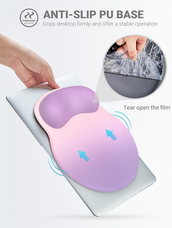 Ergonomisk Musematte med Håndleddstøtte, Komfortabel Musematte Håndleddstøtte, Lindrer Håndleddssmerter Gel Musematte, Sklisikker Gummisokkel Musematte