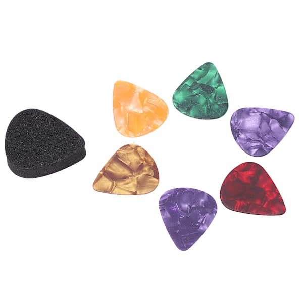 Plektrumhållare Set Plektrumförvaringsfodral med 6 st plektrum för gitarr Musikinstrument Tillbehör