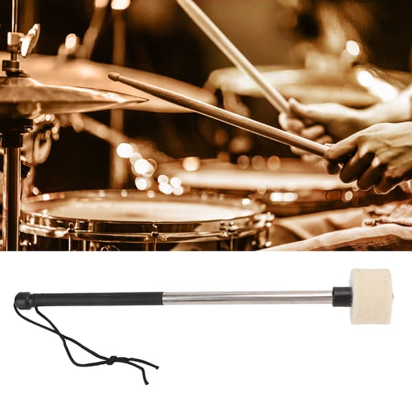 Trommestikker Hvid Filt Band Percussion Tilbehør med Rustfrit Stålstik til Performance