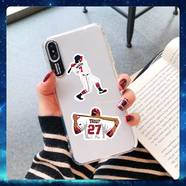 Baseball League Sport Logo Stickers, Sæt med 50, Vandtætte og UV-bestandige, Fantastiske til alle dine gadgets