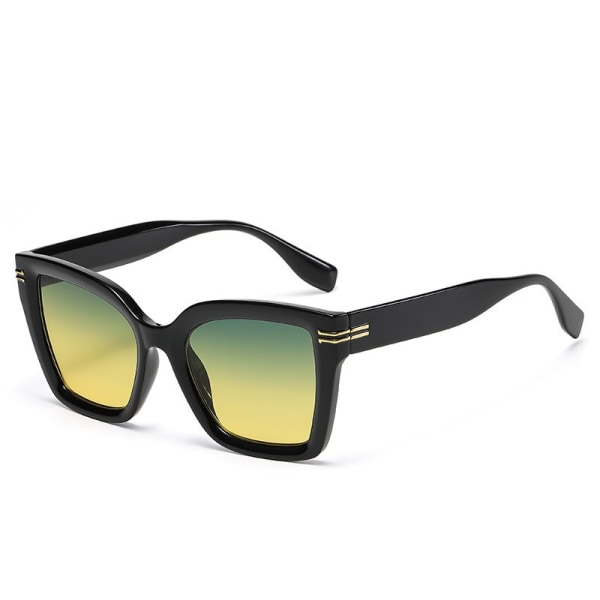 Retro överdimensionerade fyrkantiga solglasögon kvinnor, trendiga designer vintage nyanser UV 400