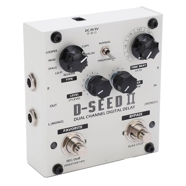 Forsinkelseseffekt Stereo Dual Channel 8 Moduser Loop-opptak Digital Stompbox 2000MS DC9V 220mA