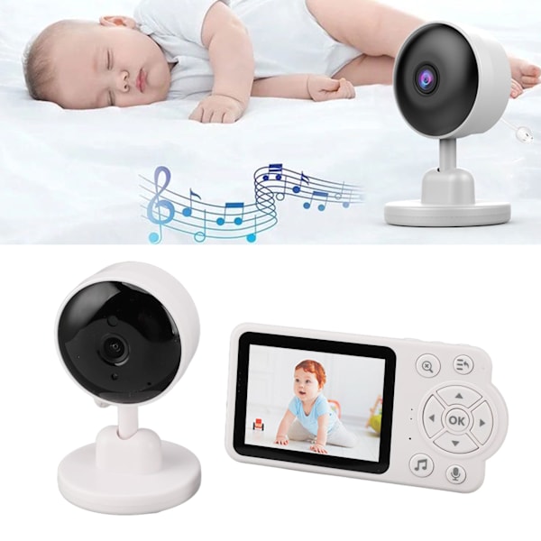 Babymonitor med kamera mikrofon 2,8 tum nattvision 2-vägs kommunikation inomhus temperaturövervakning smart trådlös husdjurskamera för hemmet