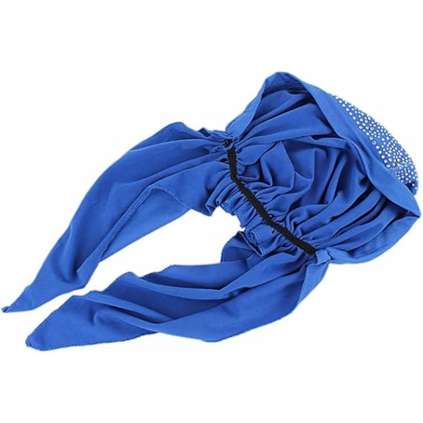 Hodetørkle for kvinner med steiner, hodebandasje, kjemohatt, spandex bandana, durag, svart