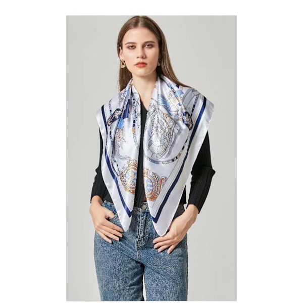 AVEKI 35 x 35 Kvadratisk Silkelignende Hår Sjal Hode Sove Wrap Sateng Hodeskjerf, D