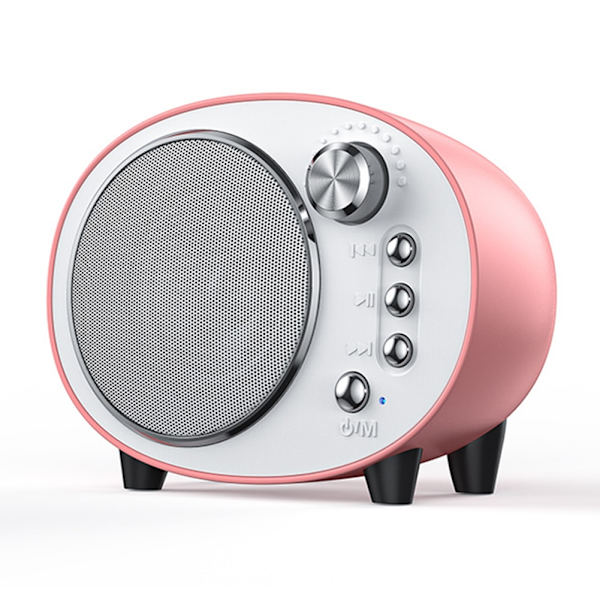 PINK Retro Højttaler Trådløs Mini Bærbar Højttaler Genopladelig FM Radio Stereo Surround Subwoofer Support TF Kort