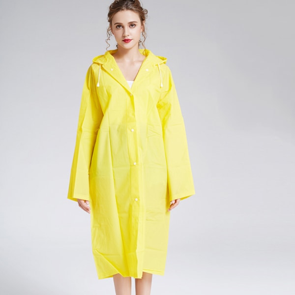 Regnrock Vattentät Regnkappa Poncho med Huva Återanvändbar Unisex Män Kvinnor Lätt Transparent Regnkläder svart (storlek M)