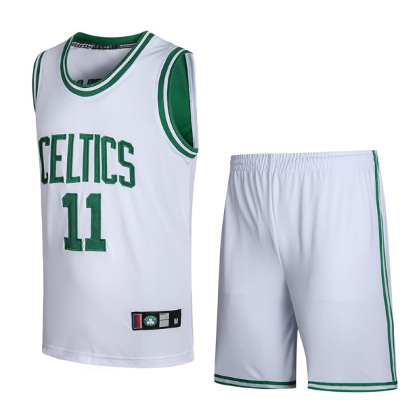 AVEKI baskettröja för män, 11 Celtics-tröjor, modebaskettröja, present till basketfans, vit, S
