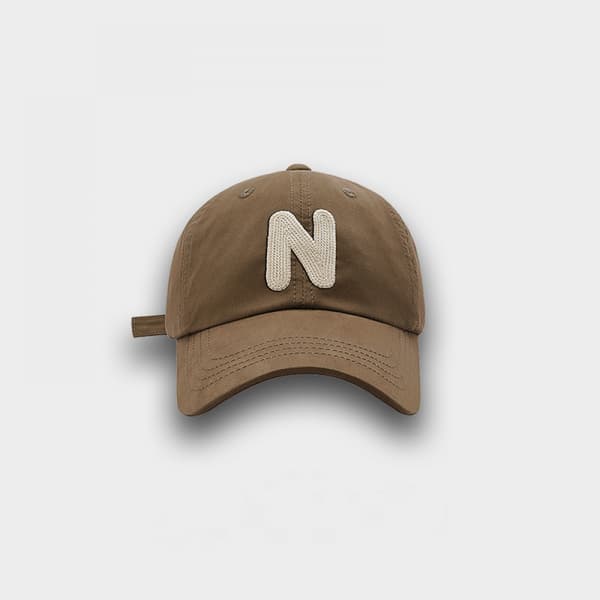 Dotpet Hat Brev Broderte Justerbar Baseball Cap (Brun)