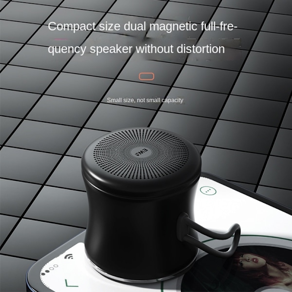 Kannettava langaton Bluetooth-kaiutin TWS IPX7 vedenkestävä Ultra Mini Bluetooth-kaiutin Musta Pieni kaiutinlaatikko Metallikuori