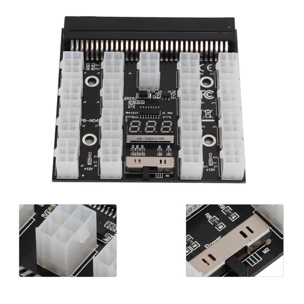 Breakout Board Strømforsyning Server Adapter 17 Porte 6 Pin LED Spændingsdisplay Tilbehør