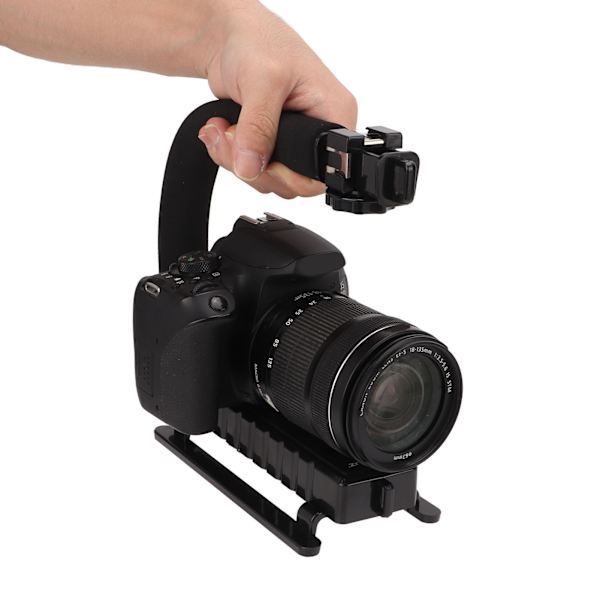 PULUZ U C-formad videostabiliserande handgrepp ABS-svamp svart handhållen fotografering Accoessory för mikrofilmer