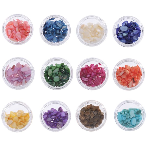 12 färger glitter oregelbunden glimmer kristallsten nagelkonst strass nagelkonst dekorationer