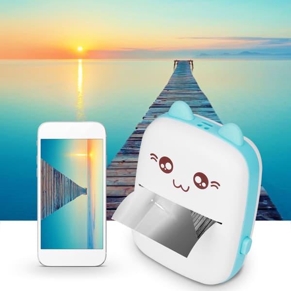 Mini bærbar termofølsom blækfri printer fotopapir lomme 58 mm trådløs Bluetooth til Android til IOS graffiti-kompatibel
