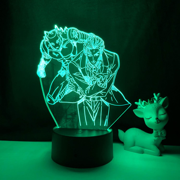 3D Illusion Lampe Anime JoJo's Bizarre Adventure Natlampe med Fjernbetjening til Soveværelse Dekorativ Drenge Piger Fødselsdag Jul