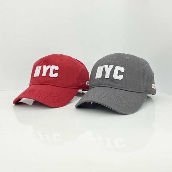Dotpet Hat Broderet NYC Bogstaver Justerbar Baseball Cap Til Mænd Og Kvinder(Grå)