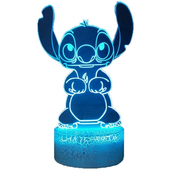 Smuk Stitch 3D LED-nattelys, tegneserie Lilo & Stitch bordlampe, pigers skrivebordslampe, baby soveværelse sovende nattelampe, sengebordslampe, fødselsdagslys