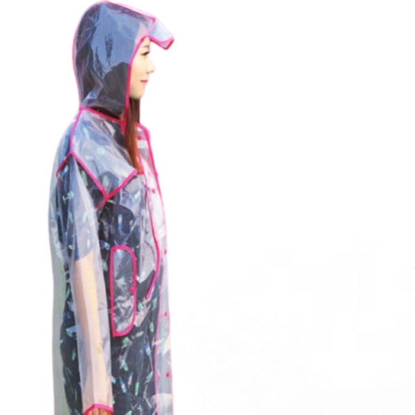 Durable Clear Rain Coat for Adults - Women and Men Fashion Hooded Rain Poncho（size M）