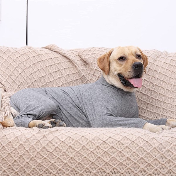 Återhämtningskit för hund efter operation, anti-slickande husdjurskirurgisk klänning för buksår, valp långärmad pyjamas för att förhindra håravfall (M-storlek)