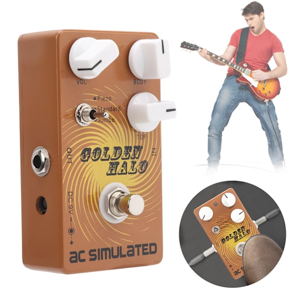 AC Analog Pedal Elektrisk Gitar Effektdeler 3 Moduser Musikkinstrument Tilbehør