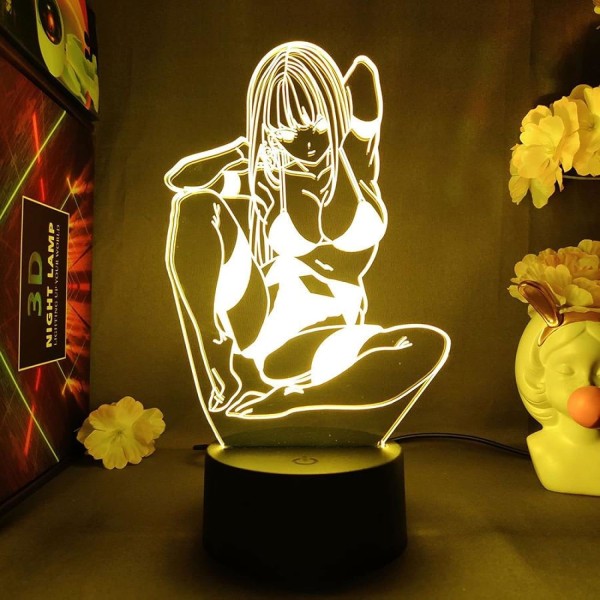 WJ Darling in The Franxx Zero Two Anime Manga 3D Nattljus för sovrumsinredning Söt födelsedagspresent LED-lampa Barn Härlig present